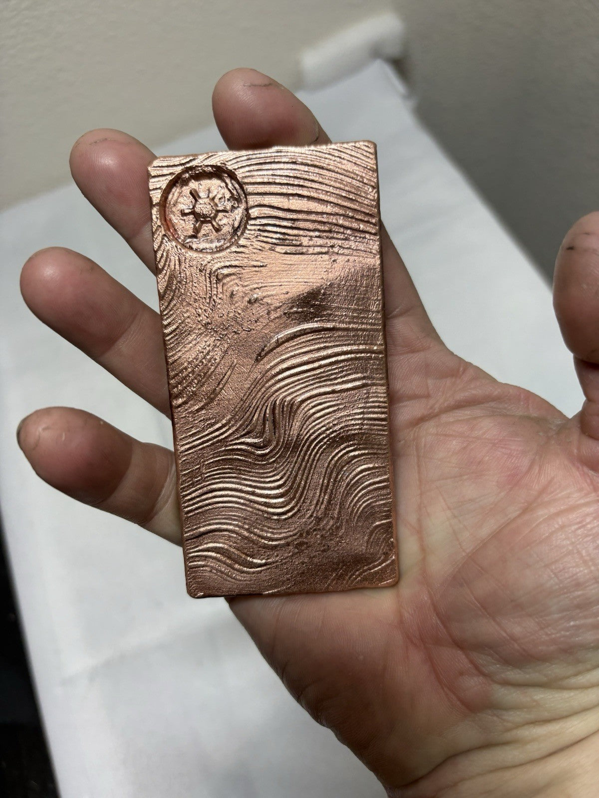 10oz .999 Copper Bullion Ingot Beskar Bar Handmade & High Polished Star Wars 4x2