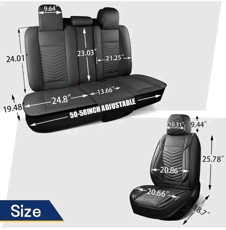 Car Seat Covers,Breathable and Waterproof Faux Leather Automotive Seat Covers 
