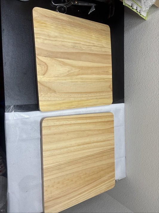 Two Large Bamboo cutting boards 15"x 15"x .75” Sheep Game On Reverse Side