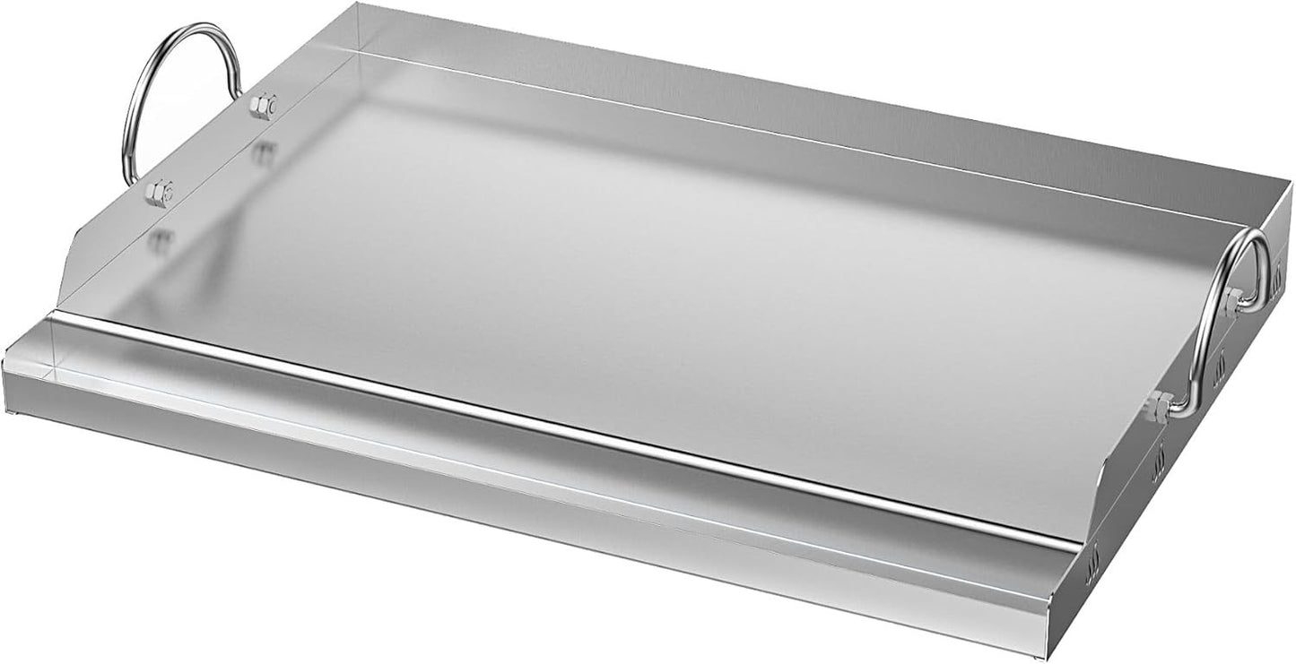 23" x 16" Universal Stainless Steel Cooking Griddle, Flat Top Plate Insert