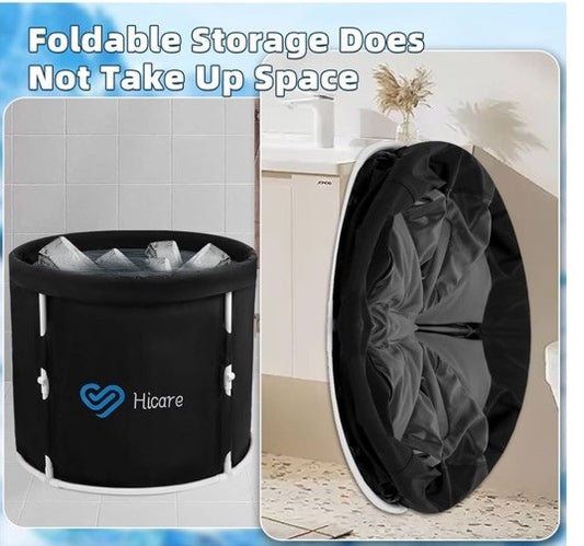 Hicare Foldable Ice Bath Tub - Portable Cold Plunge for Athlete Recovery 31x27in