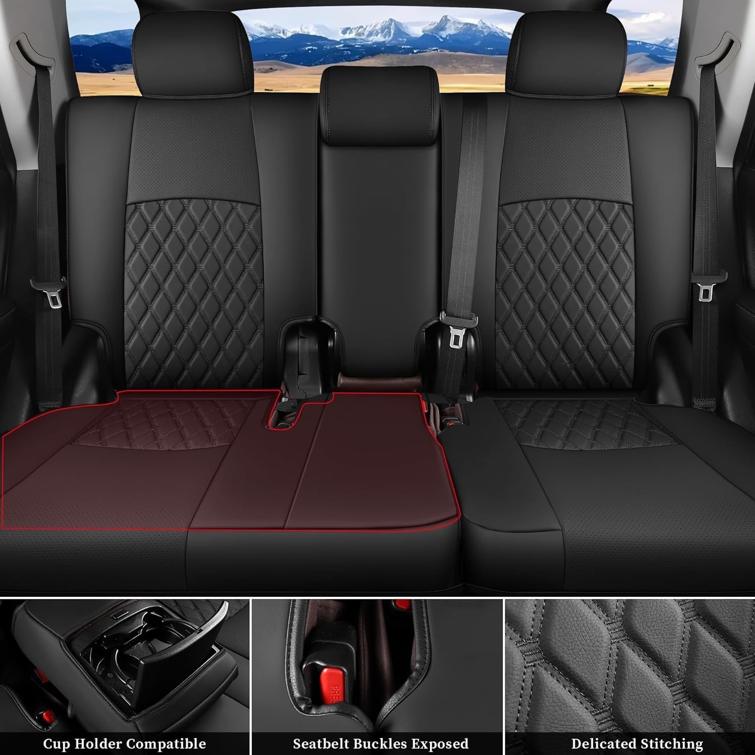 Huidasource Custom Fit Seat Covers for 2011-2024 Toyota 4Runner 2 Row 5 Seats