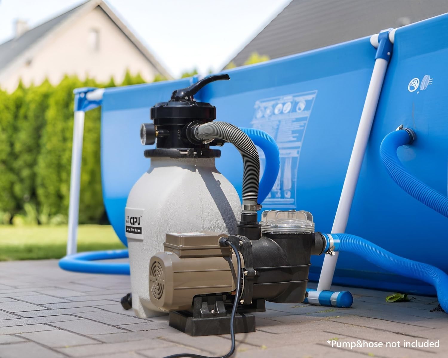 12-inch Sand Filter Pump System Handy 4-Way Valve for Above Ground Swimming Pool