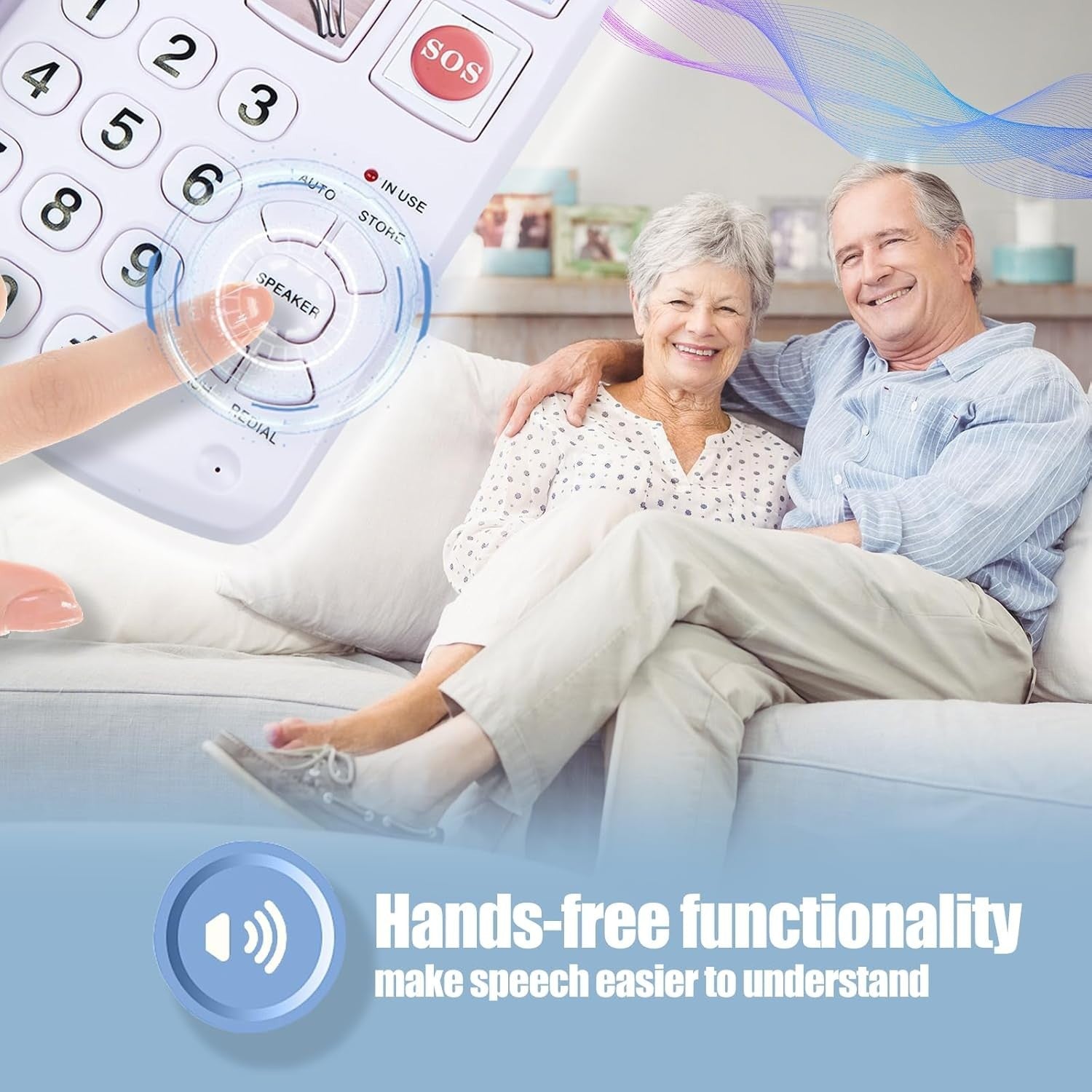 Big Button Phone for Seniors, Corded Landline Telephone with Handsfree Function