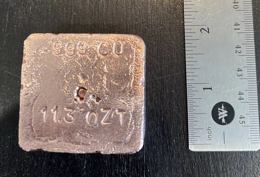 10-11+ Troy Ounces .999 COPPER Bar Beautiful Hand Poured Bar Fast Shipping 💰📈