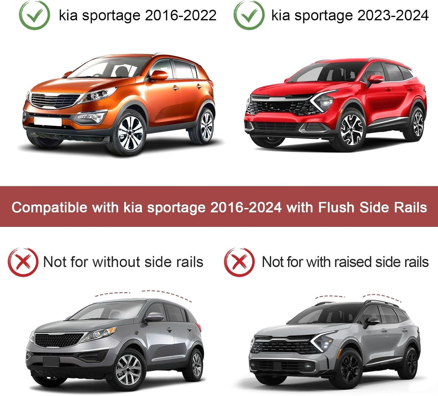 KINGGERI Roof Rack Cross Bars for Kia Sportage 2016-2025 SX SX Prestige