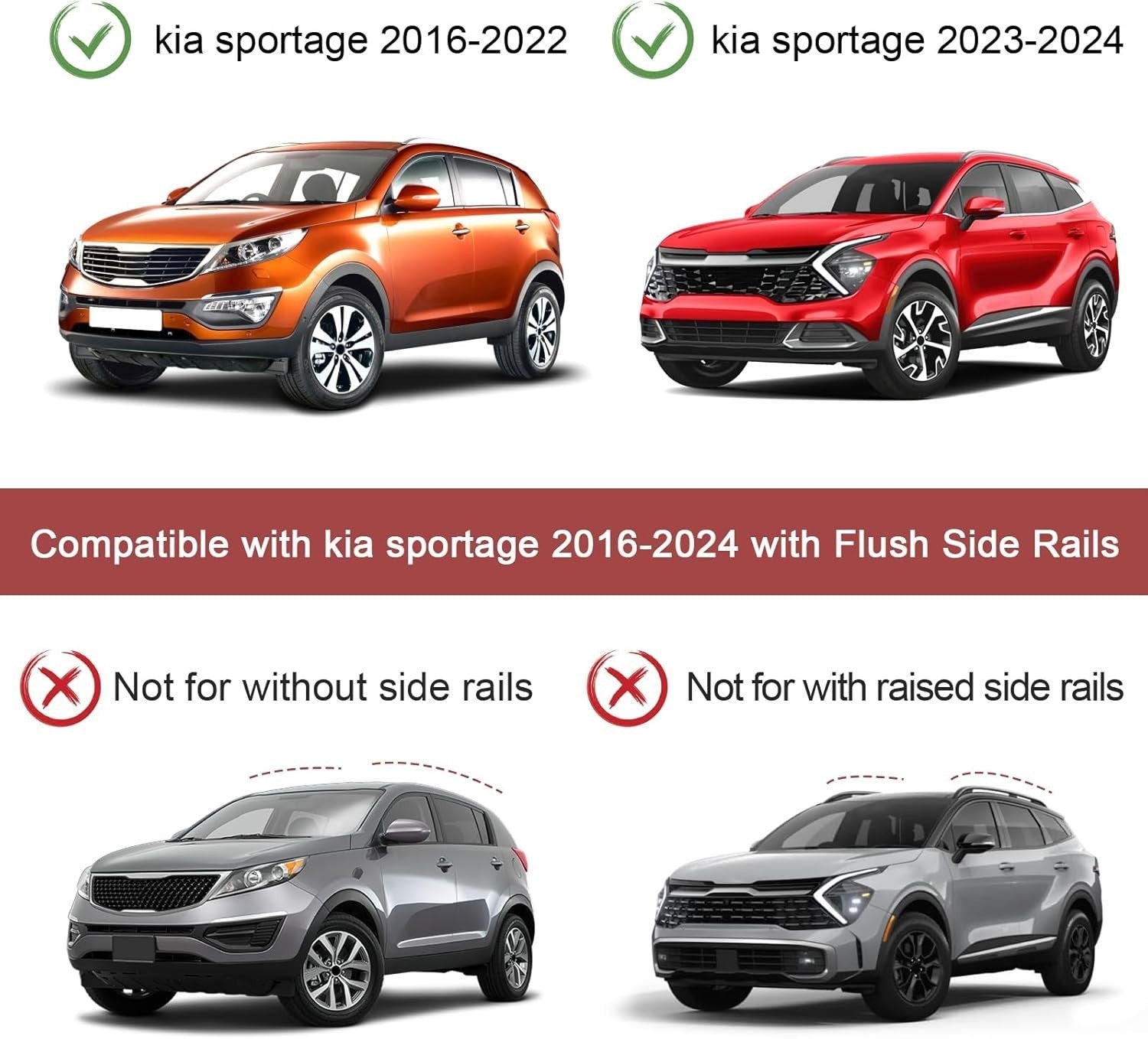 KINGGERI Roof Rack Cross Bars for Kia Sportage 2016-2025 SX SX Prestige