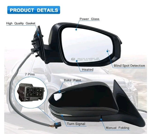 14-19 Toyota Highlander passenger Right Side Mirror Turn Power Heat Fold Blind