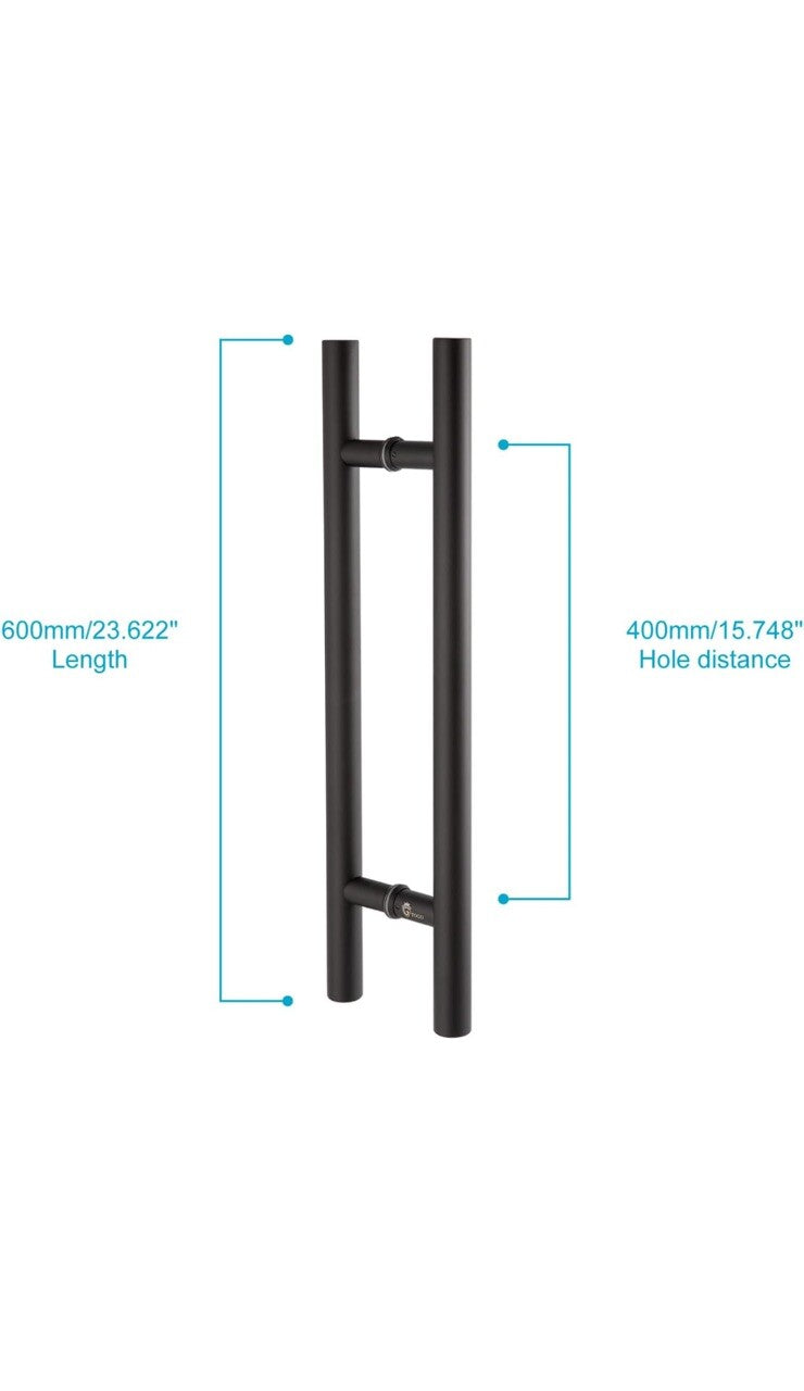 2-Togu Solid Standoffs Heavy-Duty Commercial Grade-304 SS 24” Door Pull Handles