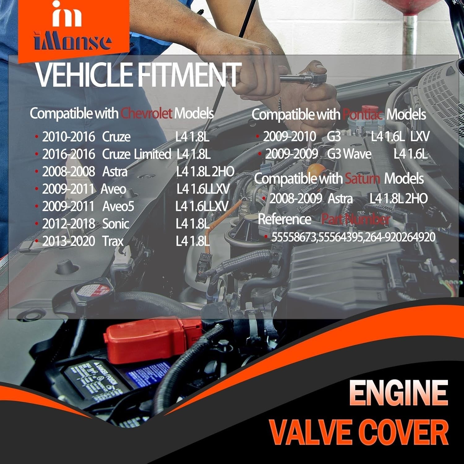 Valve Cover with Gaskets Bolts Oil Filler Cap Sonic-Trax-cruze 1.6L 1.8L 