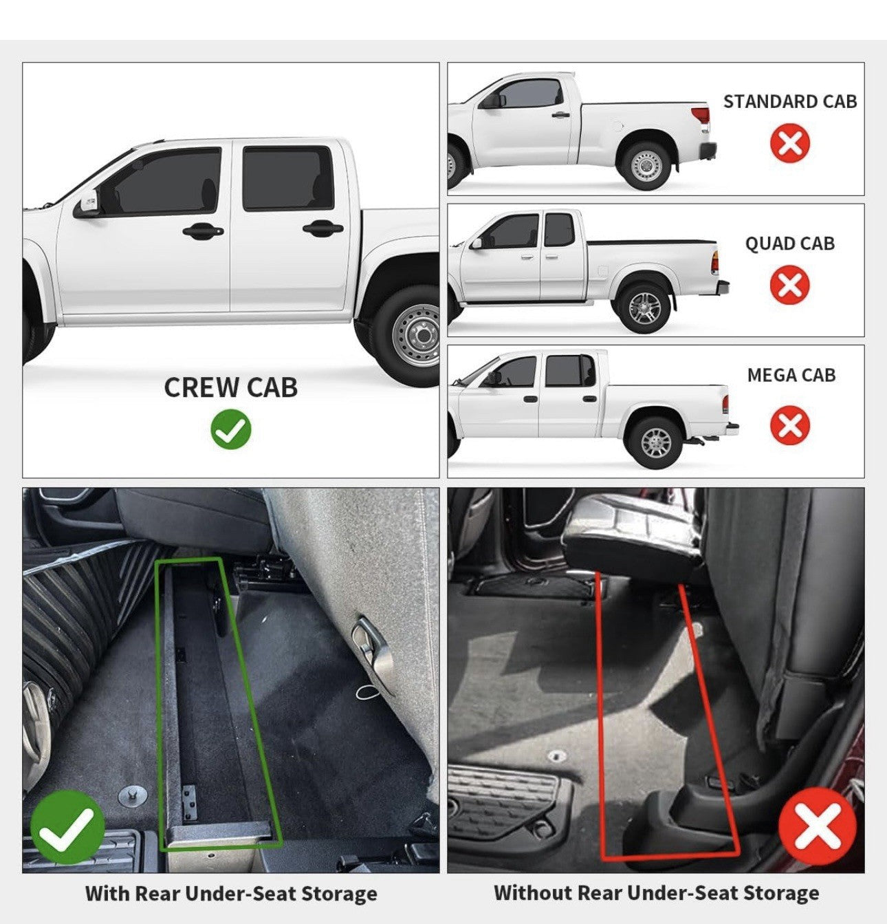 LASFIT Floor Mats for RAM 1500 2019-2024 Quad Cab Custom Waterproof Floor Liners