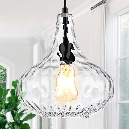 Glass Large Pendant Lights for Kitchen Island Blown Glass Pendant Light 11 inch