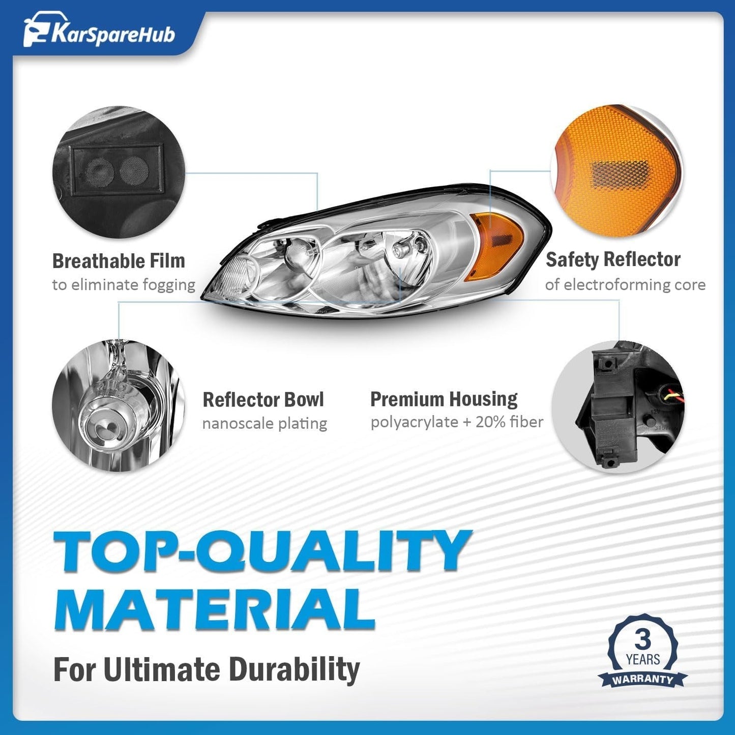 Front Headlights Assembly For Chevy Impala 2006-2013 Impala Limited 2014-2016