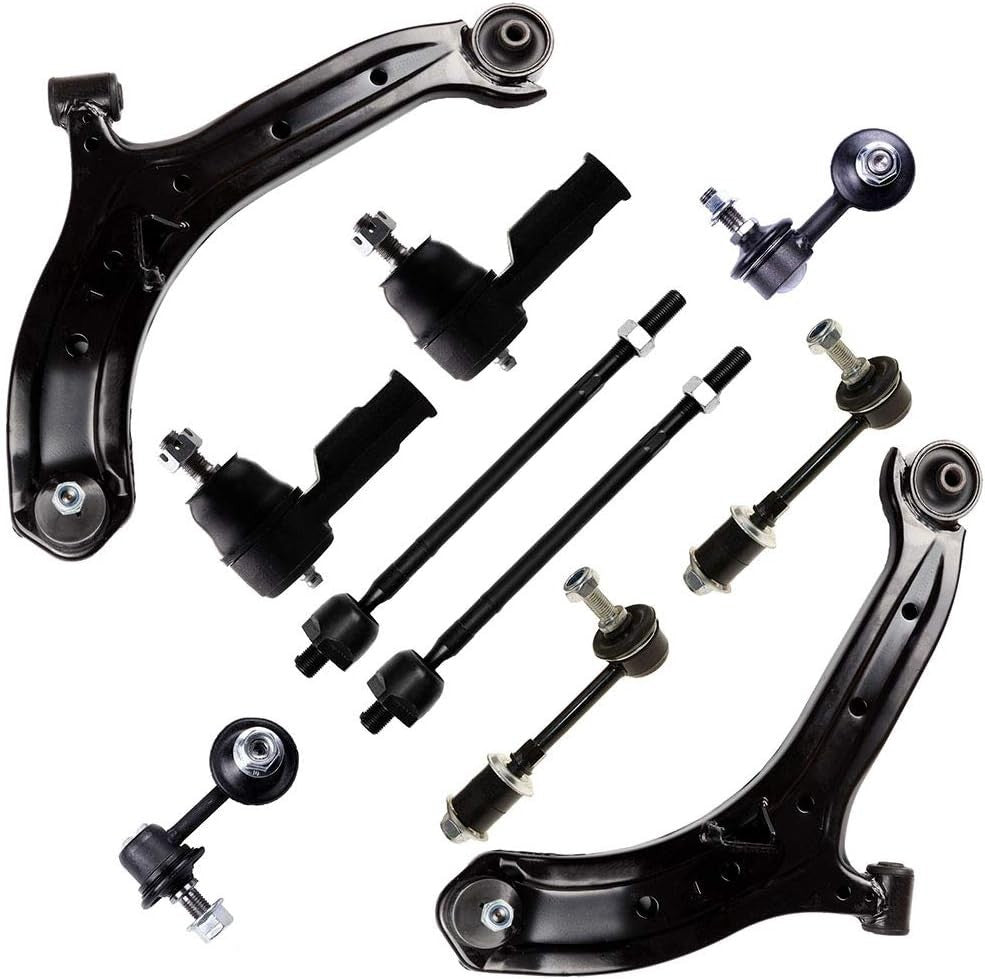 10pc Suspension Kit for 2000-2005 Hyundai Accent Control Arm Tie Rod Sway Links