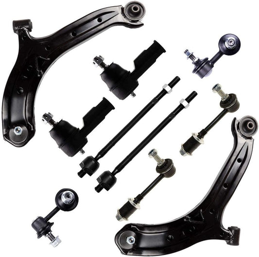 10pc Suspension Kit for 2000-2005 Hyundai Accent Control Arm Tie Rod Sway Links