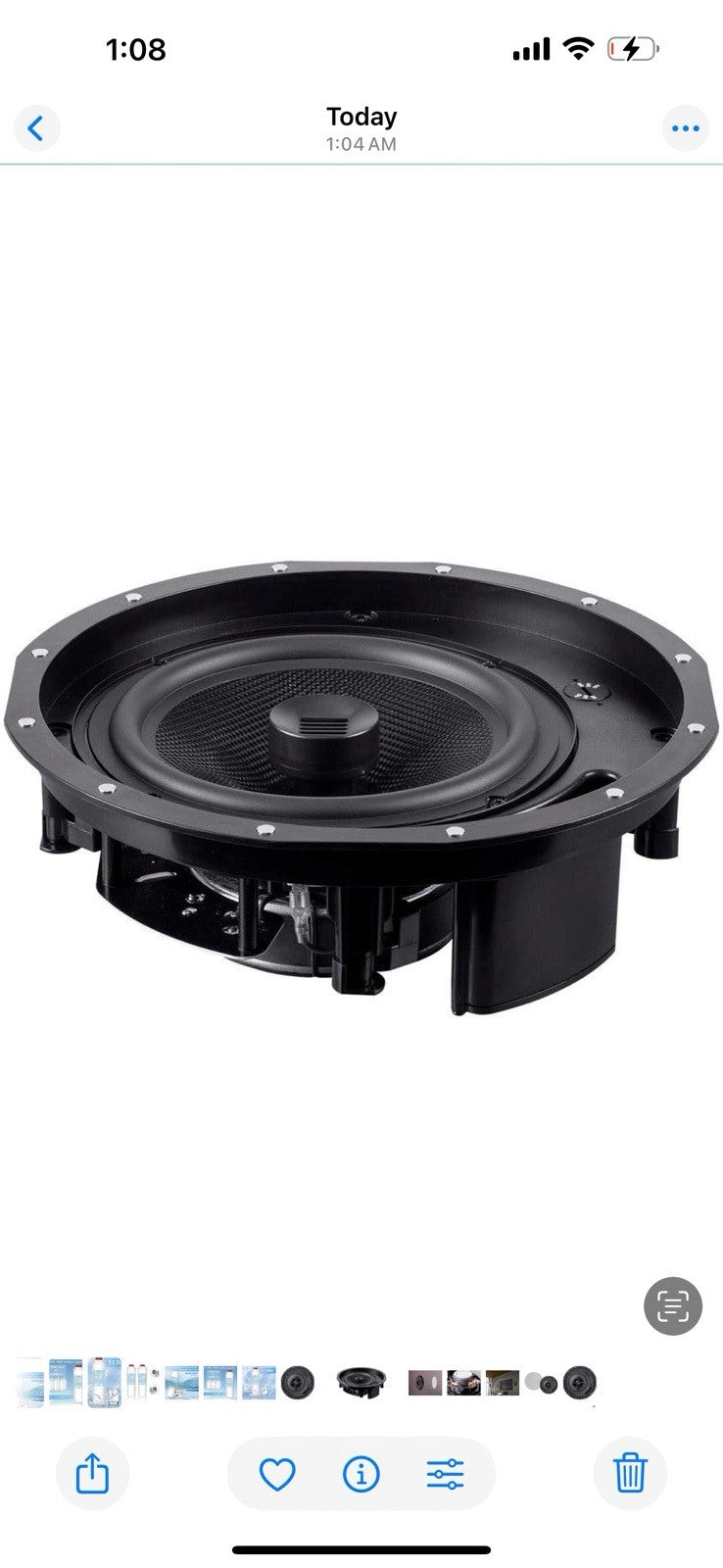Monoprice 2-Way Carbon Fiber Ceiling Speakers - 8 Inch W/ Ribbon Tweeter (Pair)