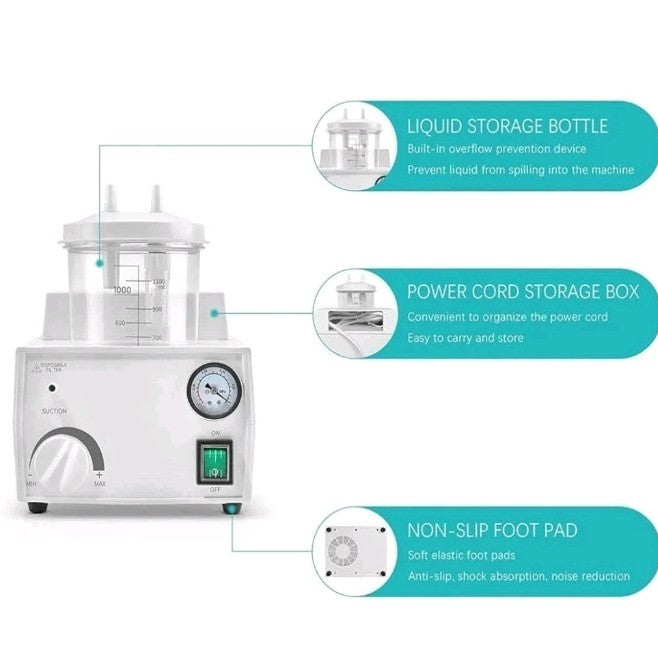 1000ml Portable Veterinary Suction Machine Large Capacity for Home Use 110V