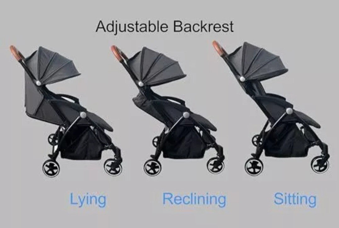  Self Foldable Stroller Toddlers 1 2 3 4 5 Year Old Baby Kids Ultra Dark Grey