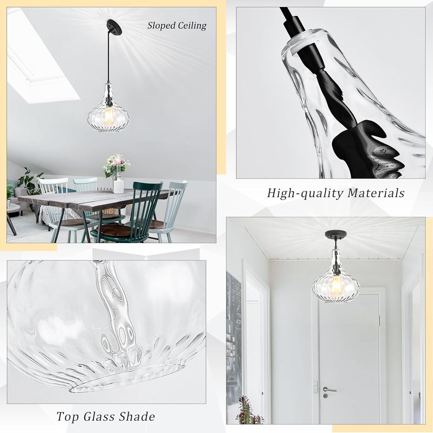 Glass Large Pendant Lights for Kitchen Island Blown Glass Pendant Light 11 inch