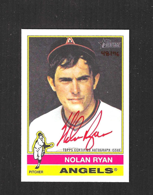 25 Topps Heritage NOLAN RYAN On Card Autograph AUTO Red Ink #'d 48/76 76RO-NR