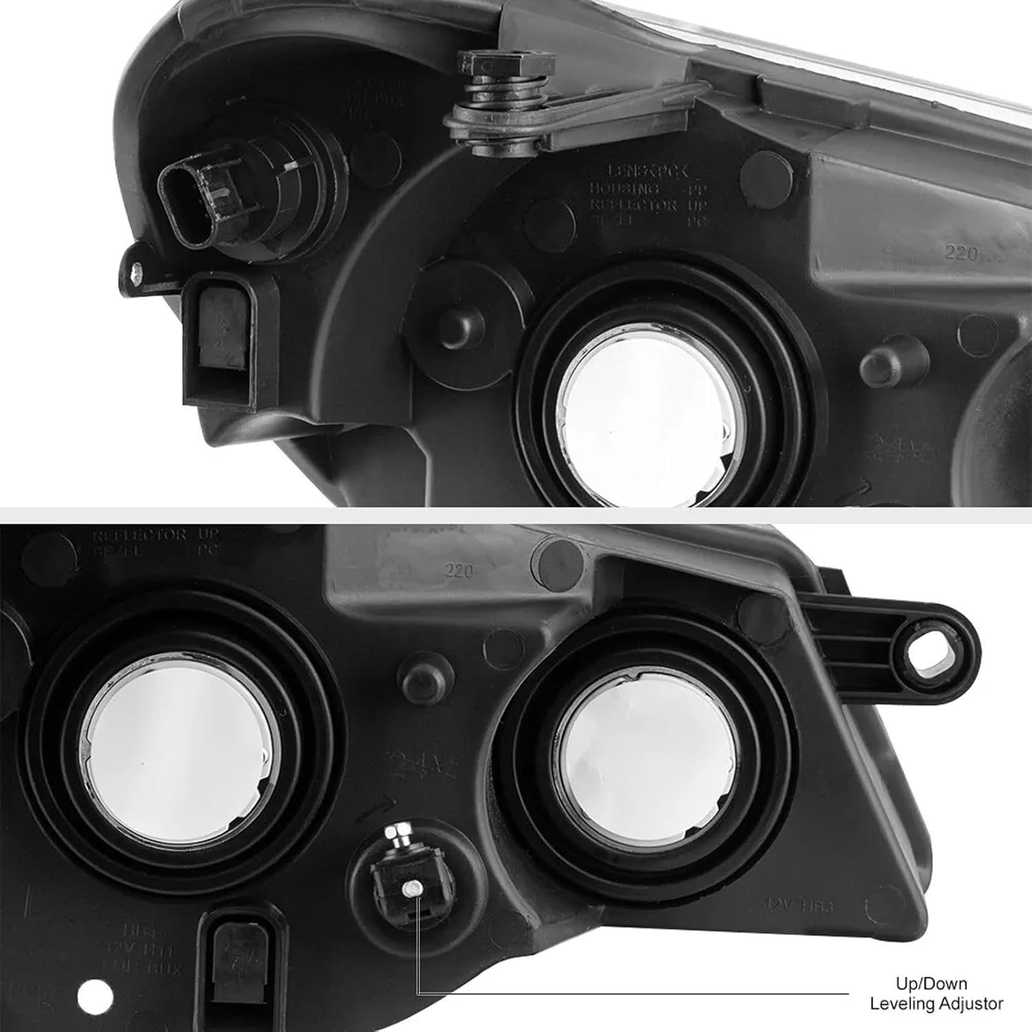 Headlights Assembly Pair for 2007 2008 2009 2010 Chrysler Sebring Direct Replace