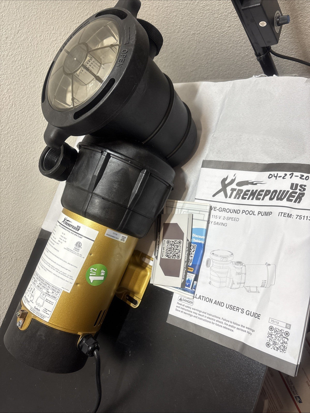 1.5HP High-Flow 2-Speed Swimming Pool Pump Energy Efficient Large Strainer