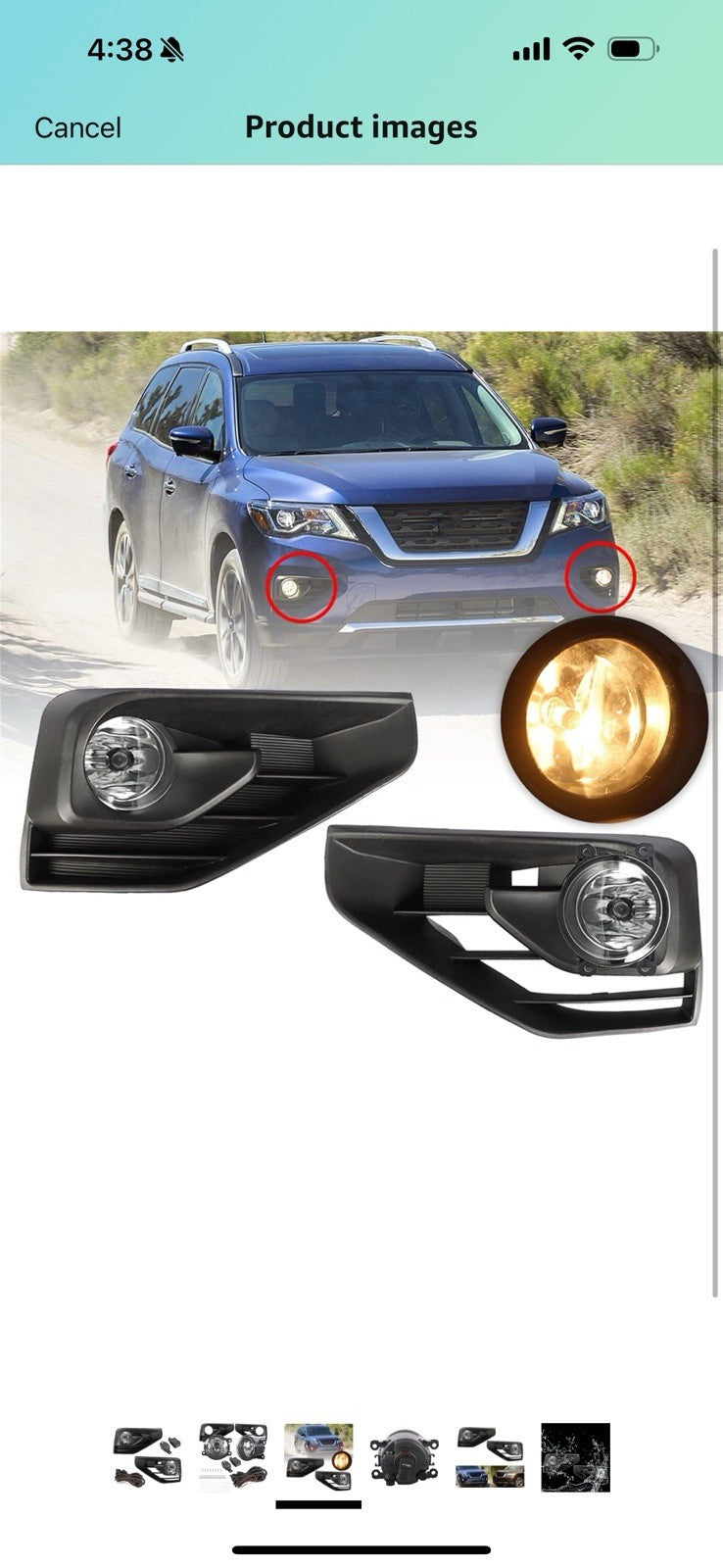 Pair of Fog Lights Lamps+Wiring+Switch Kits For 2017-2019 Nissan Pathfinder
