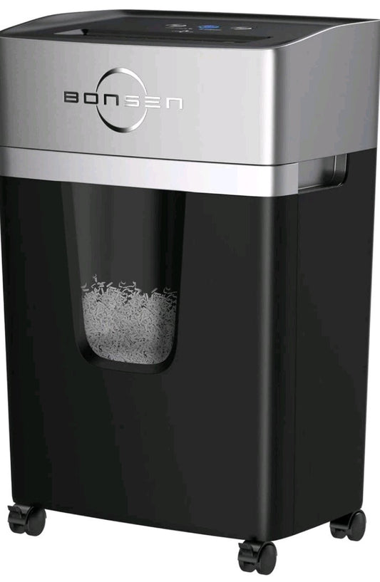 Bonsen 12 Sheet Micro Cut Paper Shredder Home Office Use Security Level Quiet