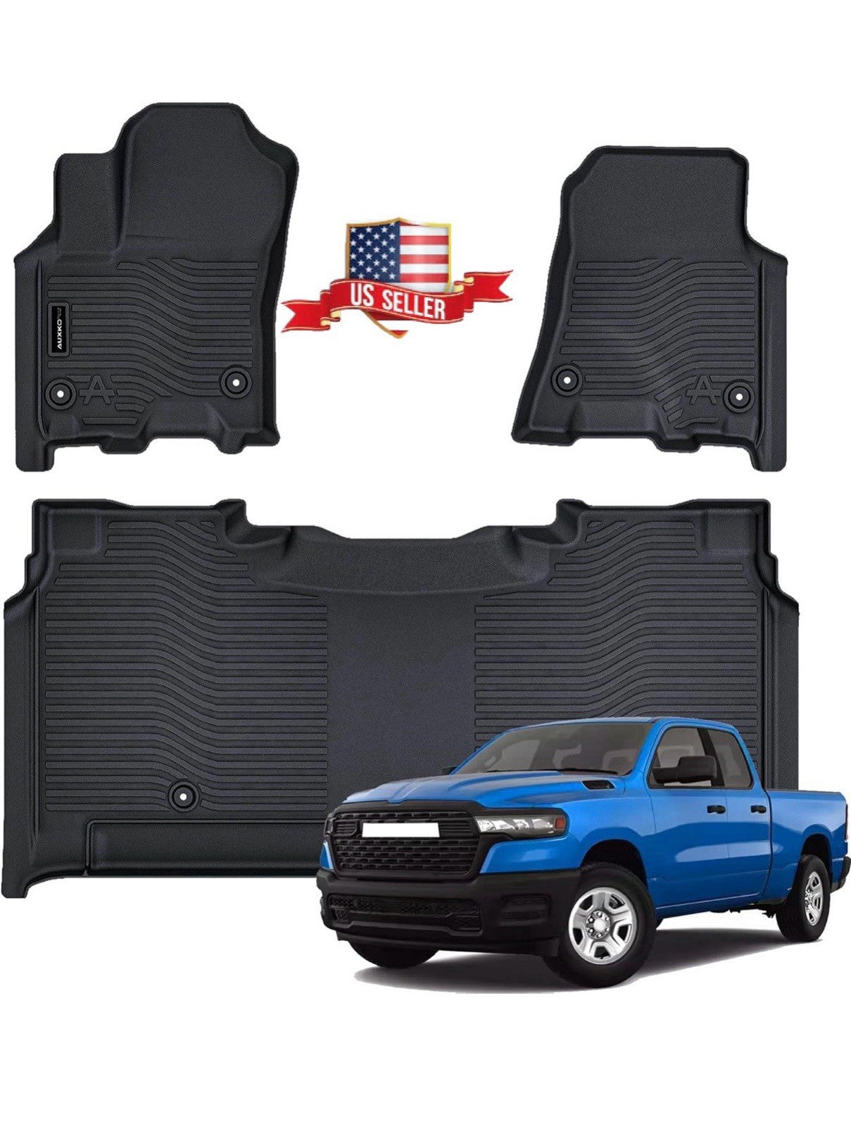  All Weather Floor Mat Fit for 2025 Dodge Ram 1500 Crew Cab 5 Seat 2nd Row 