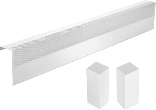 Upgraded 4 Ft Base Board Heater Cover with Left and Right Endcaps, Galvanized St