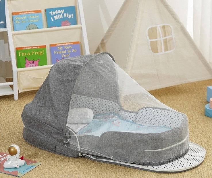 Portable Travel Bassinet For Baby/ Infant Foldable w/Carry Bag Gray