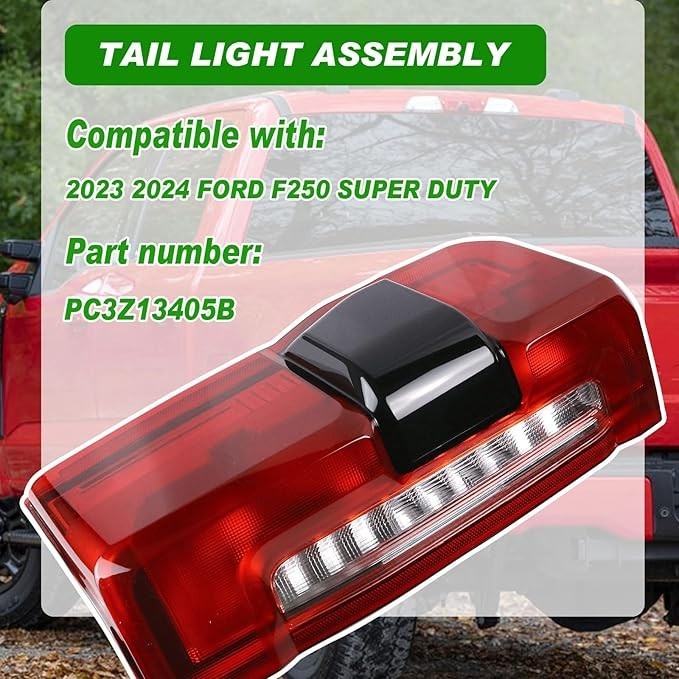 Left Tail Light W/Blind Spot For Ford F250 F350 Super Duty 2023-2024 PC3Z13405B