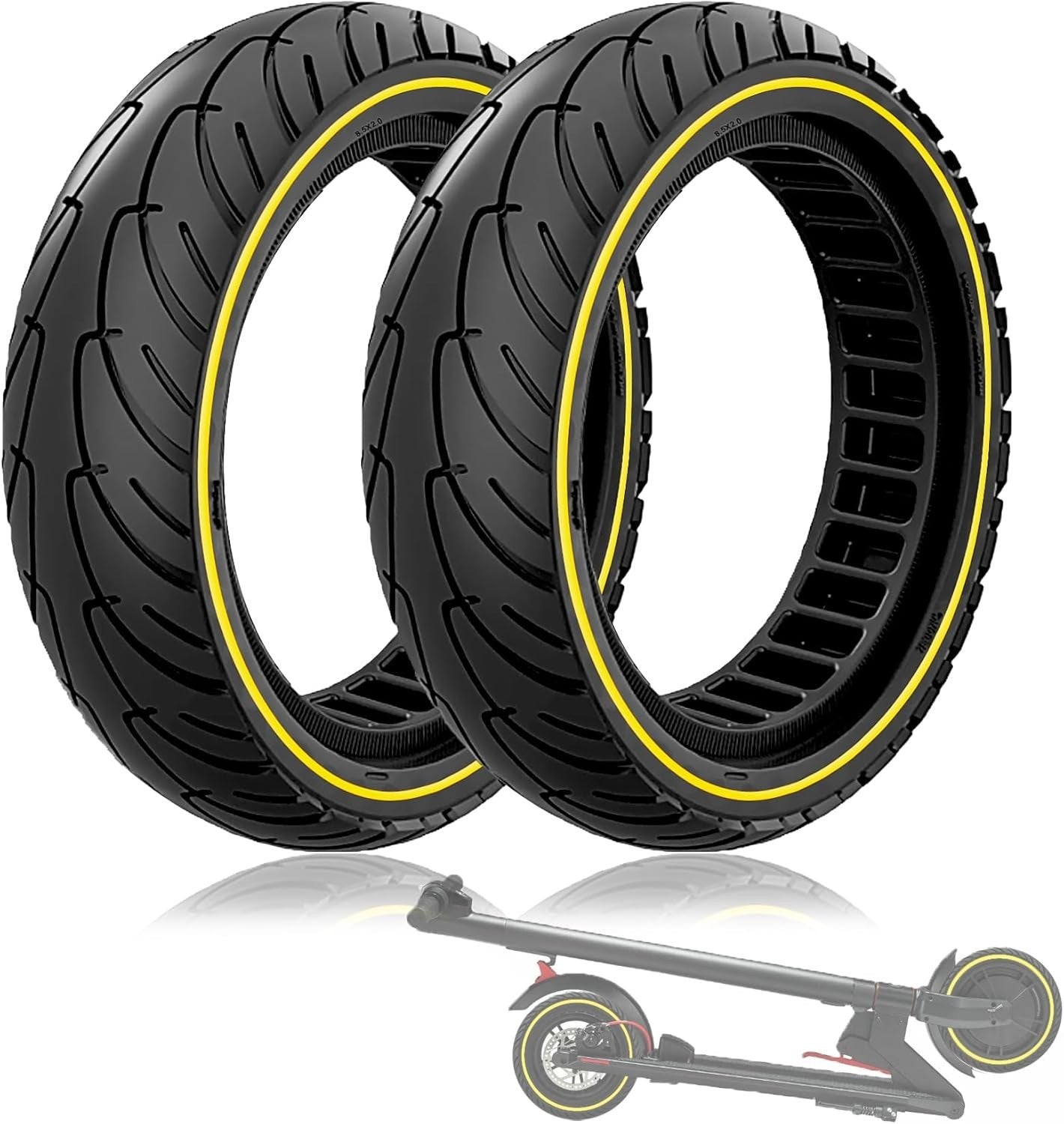8.5x2.0 Solid Tire, 50/75-6.1 Scooter tire 8 1/2x2 Inch Replacement Tire,