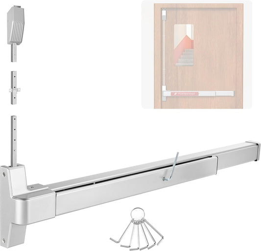 IRONWALLS Panic Bar Vertical Rod 32" Emergency Door Push Exit Device 32"-48”