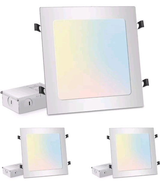 11 Inch Square Recessed Light: 3 Color Temperature & Dimmable 2200 Lumens