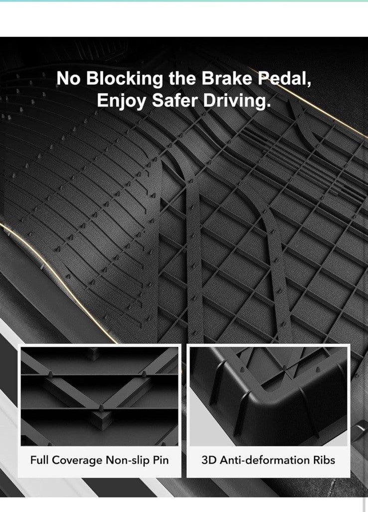 3W Custom 3D Floor mats For Tesla Model Y 2020-2025 Juniper 5 Seater Thick HD