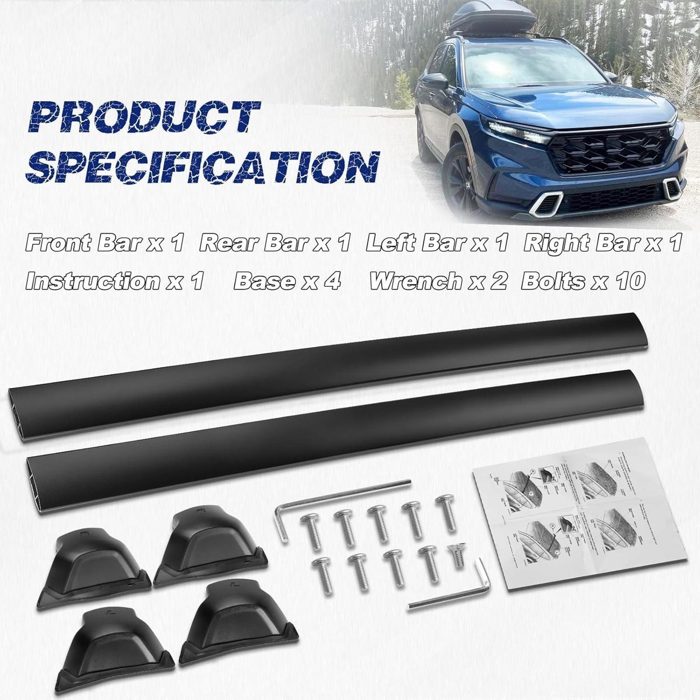 Roof Rack Cross Bars Luggage Carrier Compatible with Honda CRV 2017-22  Load 200
