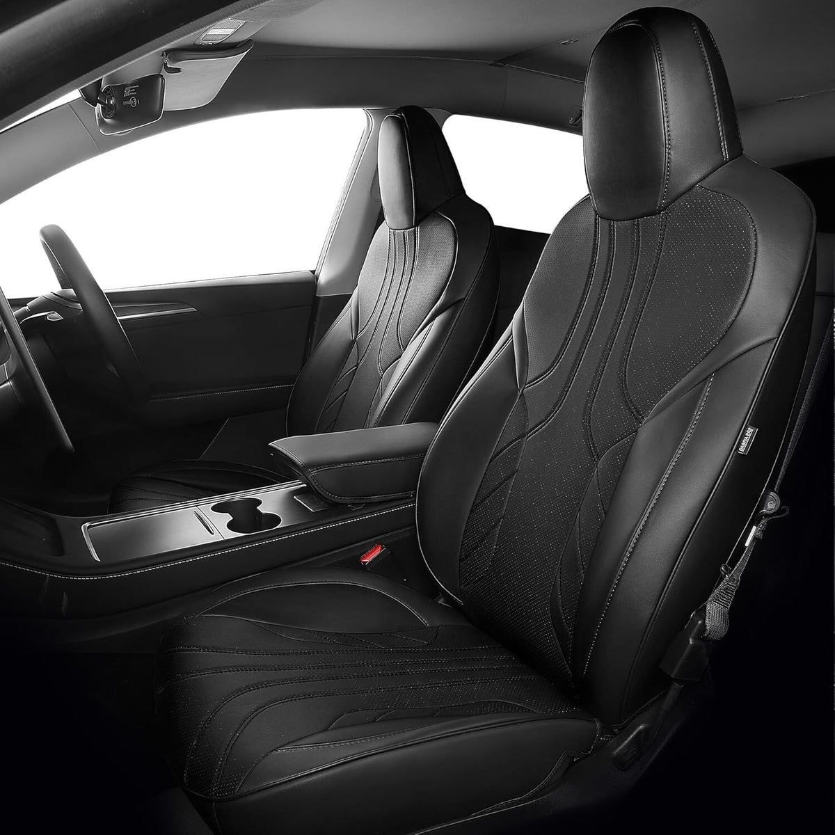Custom Fit for Tesla Model Y Seat Covers Model Y - 5 Seater Full Set Black