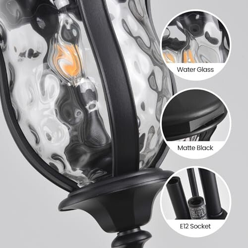 Large Outdoor Pendant Light Fixture 23.6'' Exterior Hanging 23.6 Inch Black