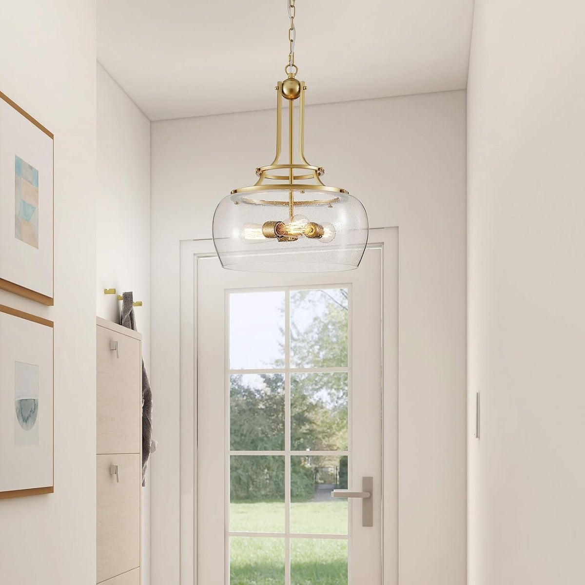 Chandelier Rustic Farmhouse Industrial Round Ceiling Pendant LED Light