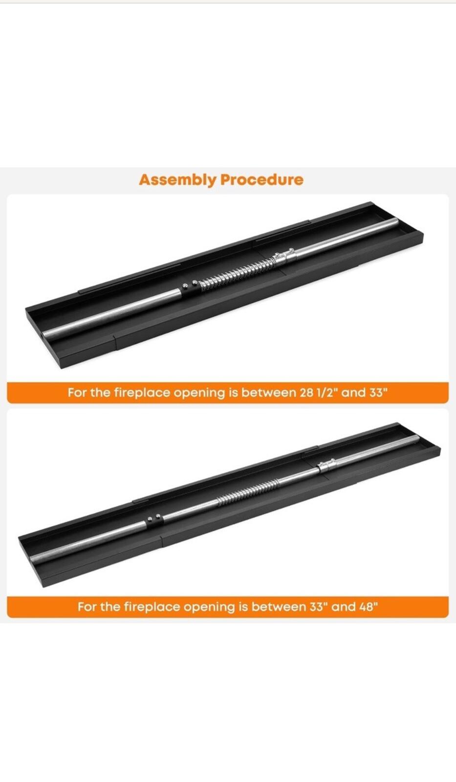 Stanbroil Guard for 28.5 to 48-Inch by 6-Inch Fireplaces, Black Powder-Coated