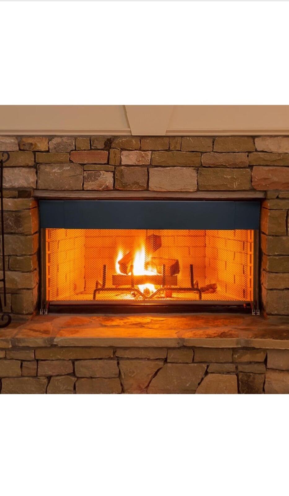 Stanbroil Guard for 28.5 to 48-Inch by 6-Inch Fireplaces, Black Powder-Coated