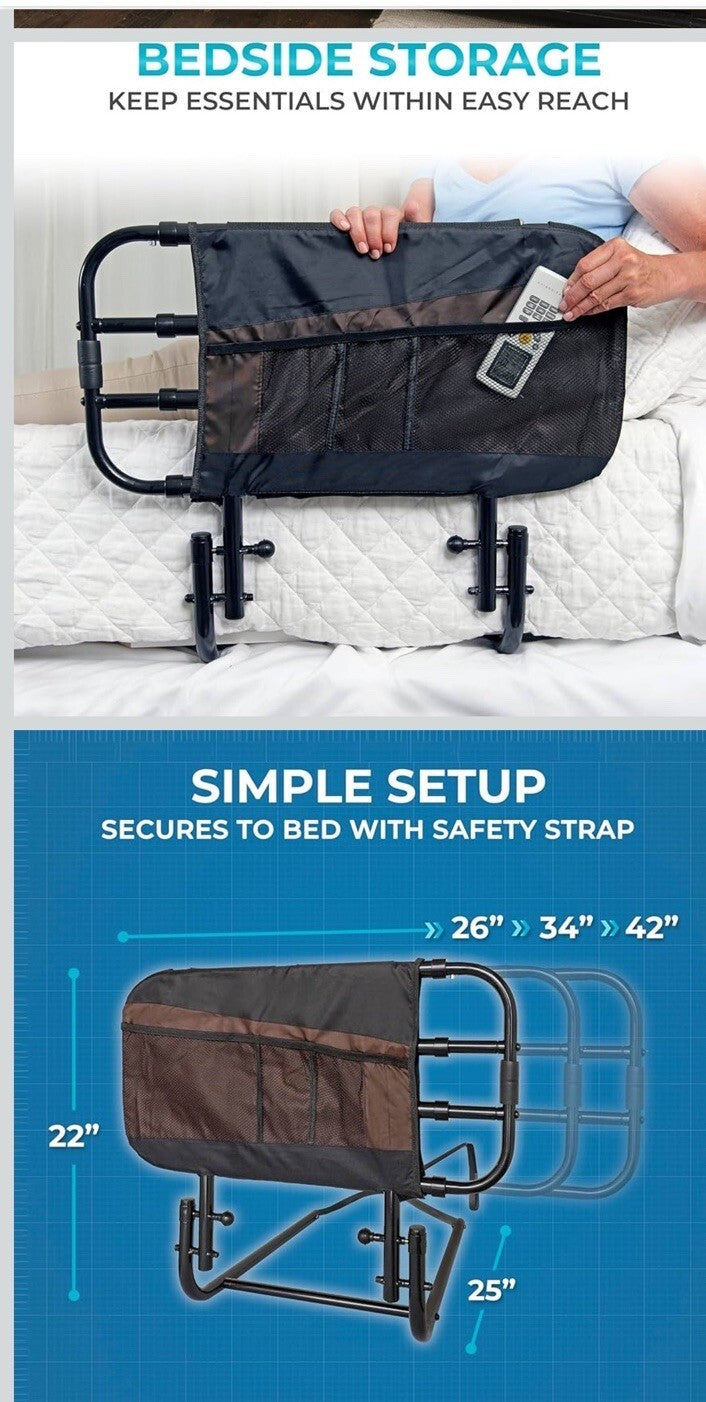 Stander EZ Adjust Bed Rail, Adjustable Senior Bedrail and Safety Assist Railing