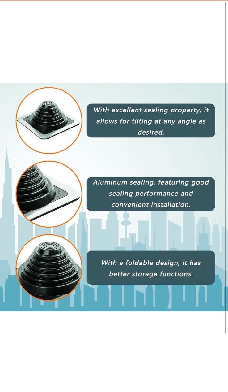 Roof Pipe Flashing Boot for Pipe OD 1/4" to 5-3/4" EPDM Metal Roofing Boots