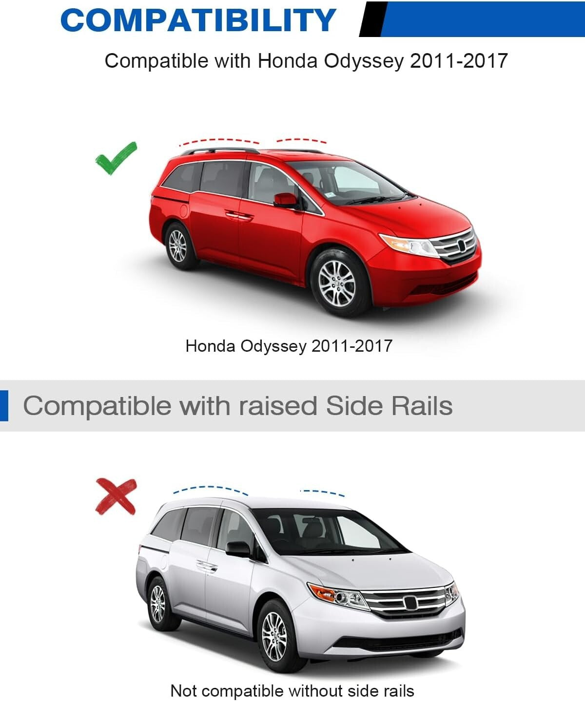 Heavy Duty Aluminum Lockable Roof Rack Cross Bars for Honda Odyssey 2011-2017