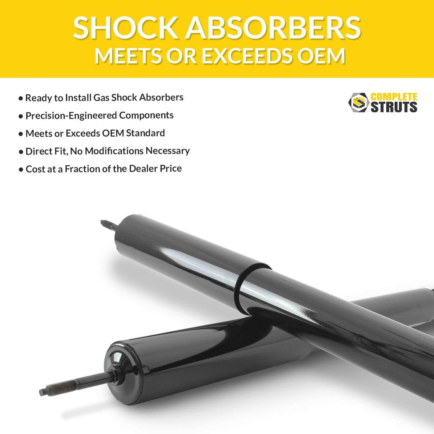 Front Complete Strut Assemblies with Coil Springs and Rear Shock Absorbers