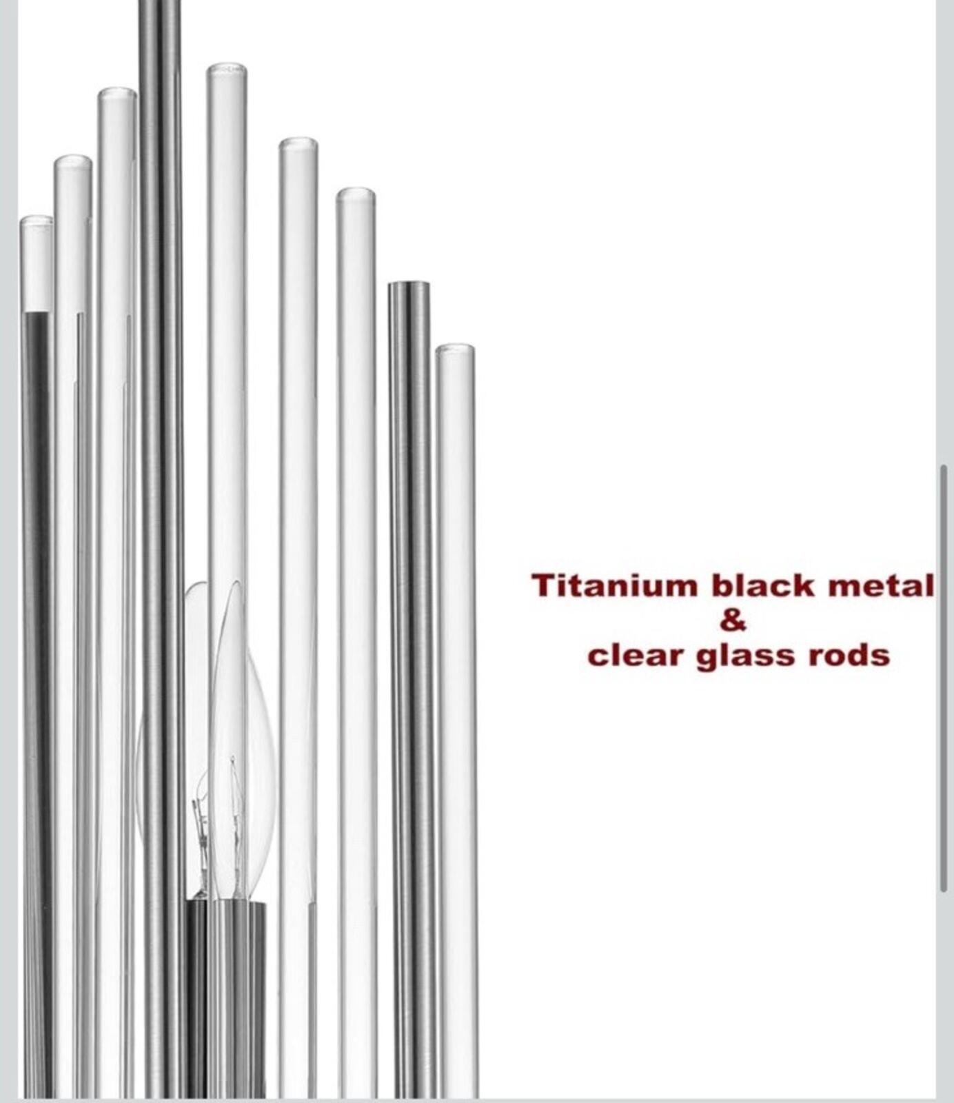 2-Light Modern Wall Sconce Titanium Black Metal with Clear Class Crystal Vanity