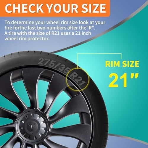 4PCs 21 Inch Rim Protector for 2020-2024 Tesla Model Y Überturbine Wheel Cover