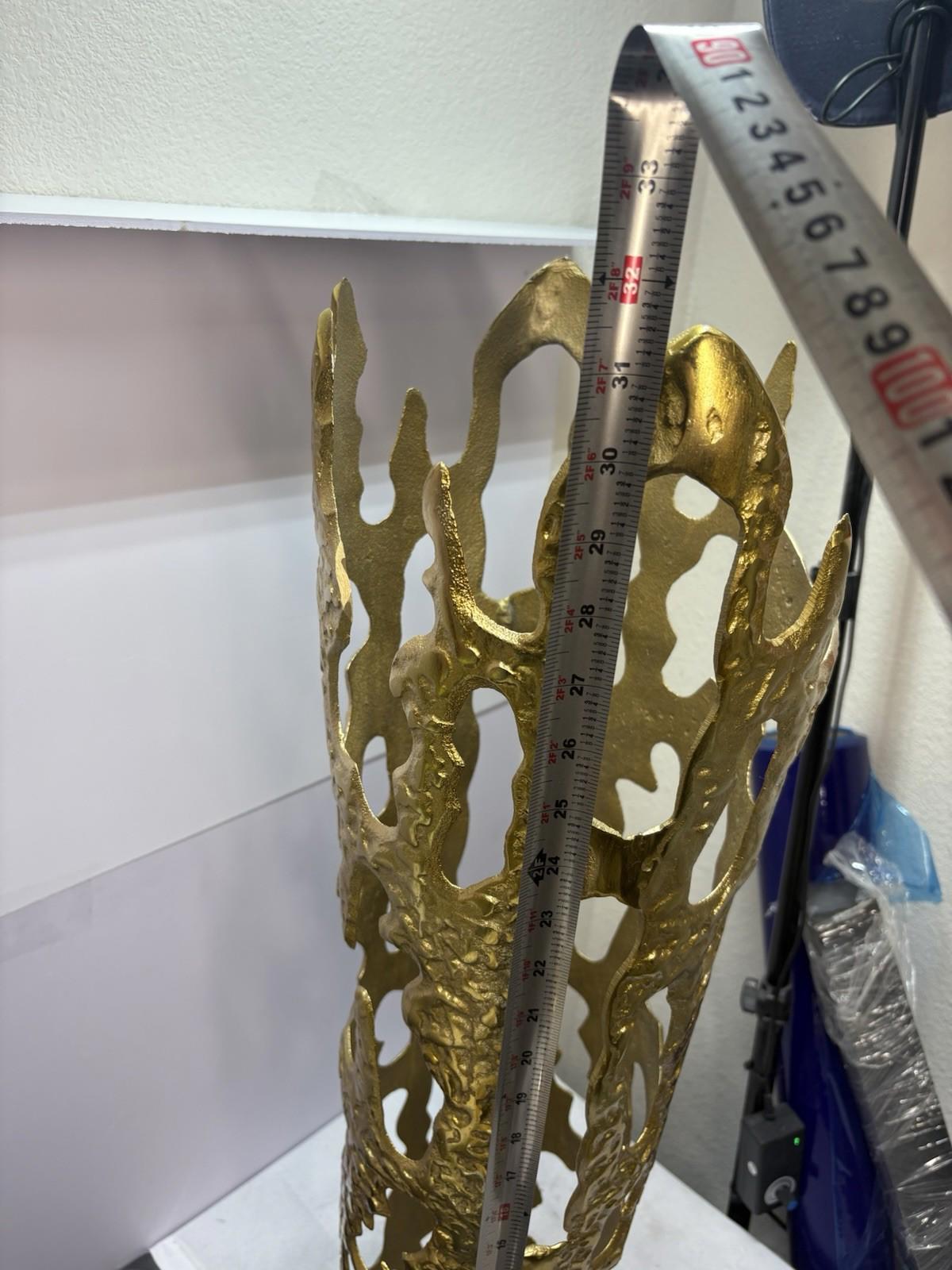 Handmade Aluminum Metal Decorative Vase Drip Centerpiece Vase Melting Design 32”