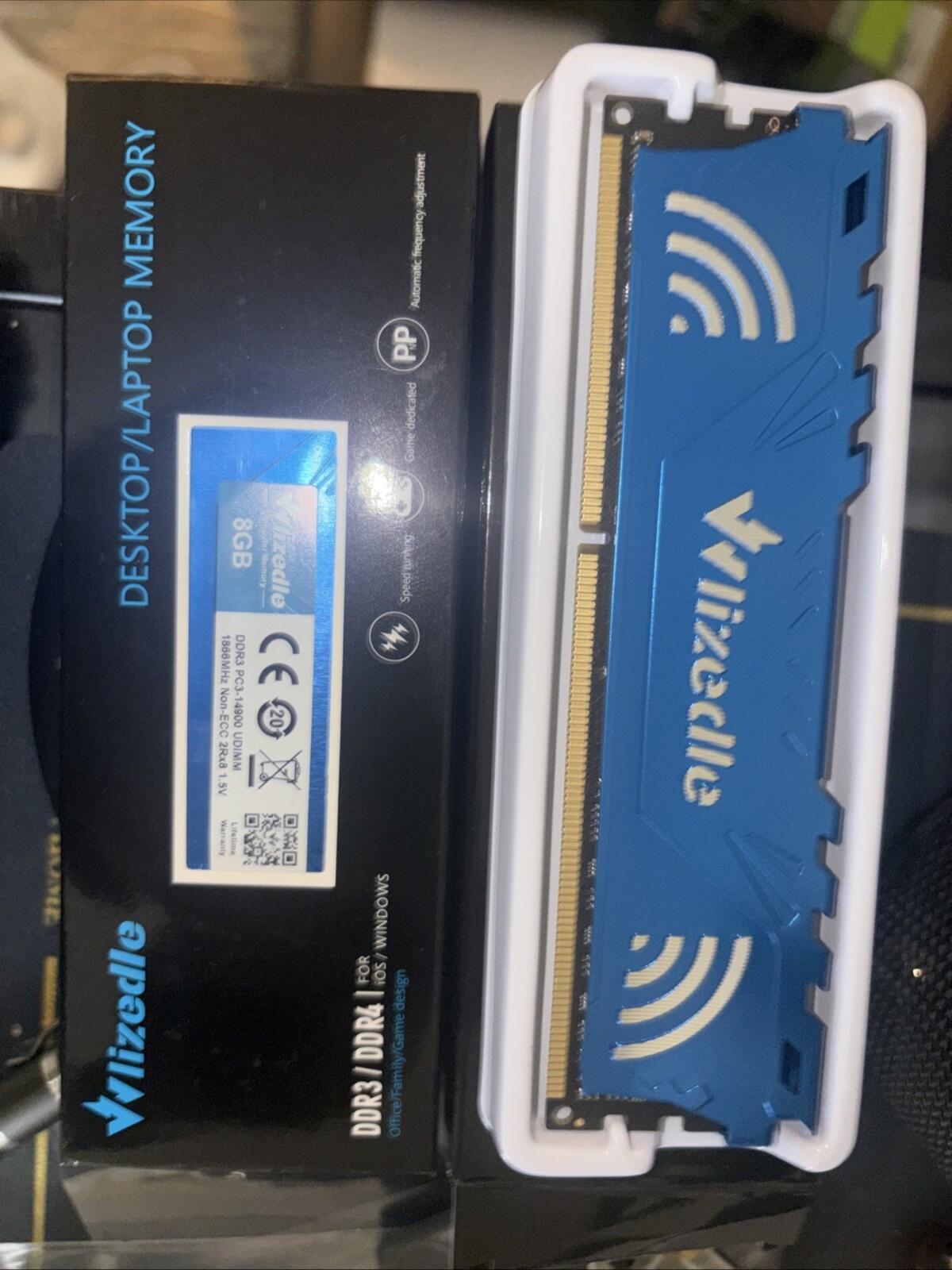 8GB X2 Wlizedle  DDR3-PC3-14900-Blue 8GB Ram